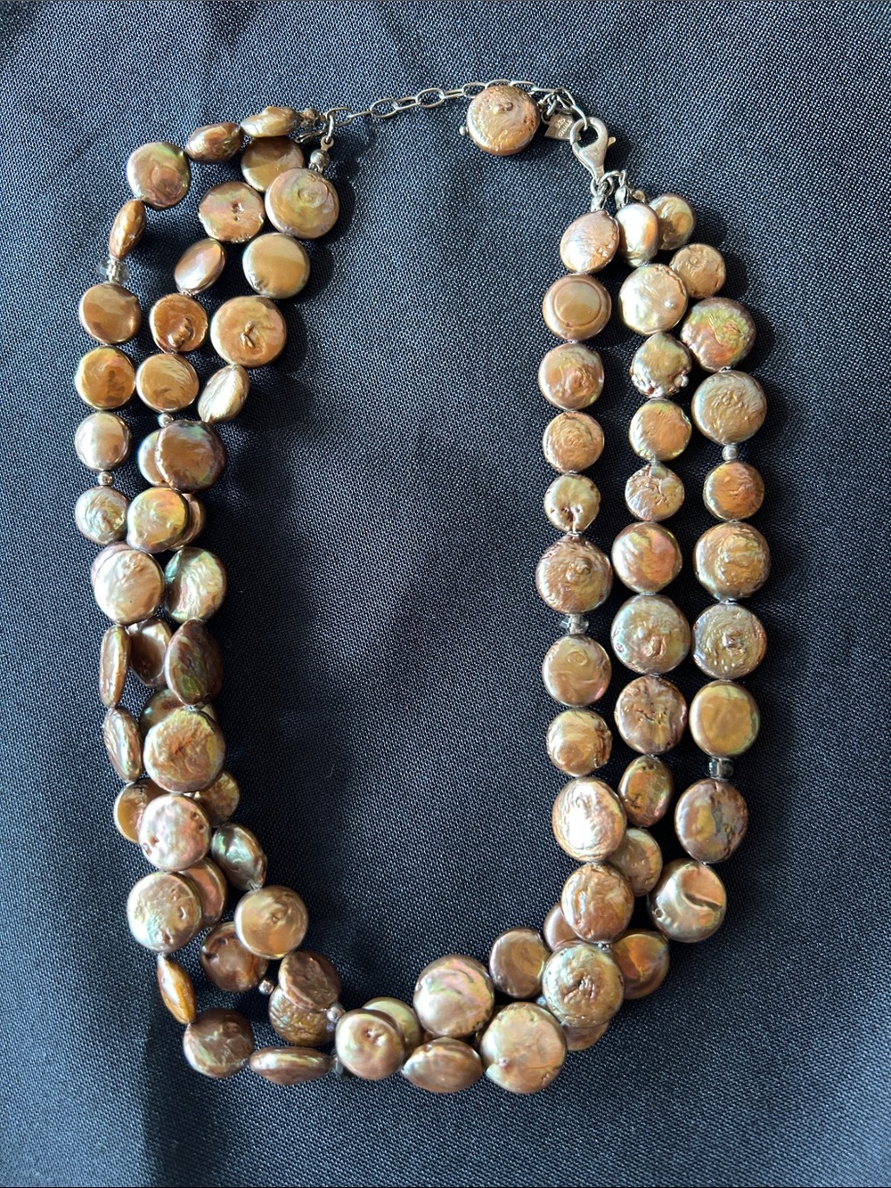 Silpada N1717 Layered copper coin Pearl Necklace - Picture 2 of 2
